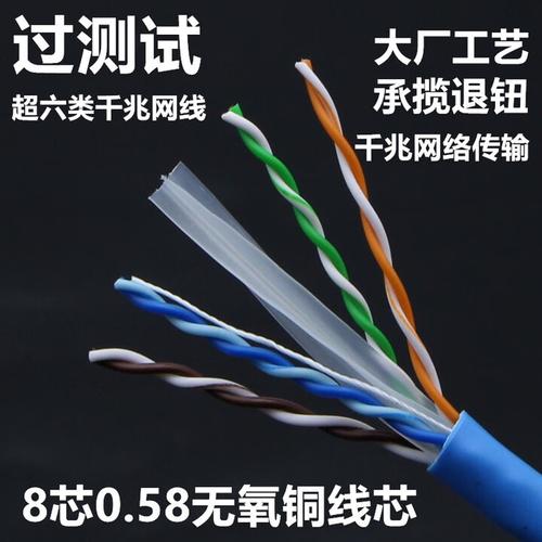 铜网线家用高速超六类双屏蔽千兆电脑监控网络线室外无氧铜cat6 过